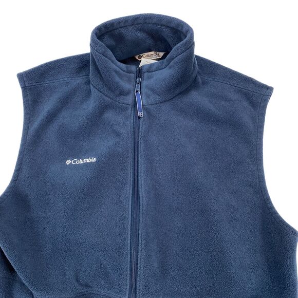 Columbia Vest Men's Tall XL Fleece Polyester Sleeveless Logo Full Zipper - Picture 13 of 16
